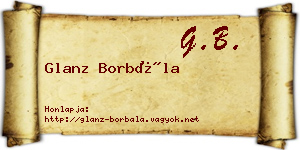 Glanz Borbála névjegykártya