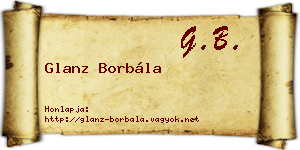 Glanz Borbála névjegykártya